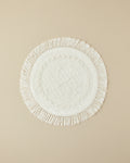 Falbelo Cotton Fringed Bath Mat 90x90 cm - Ecru