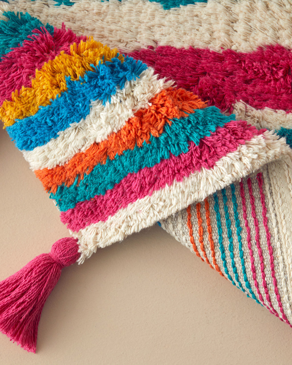 Cotton Fringed Bath Mat 50x80 cm Colored