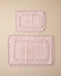 Romantic Cotton Bath Mat Set 60x90 + 40x60 cm Pink
