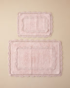 Romantic Cotton Bath Mat Set 60x90 + 40x60 cm Pink