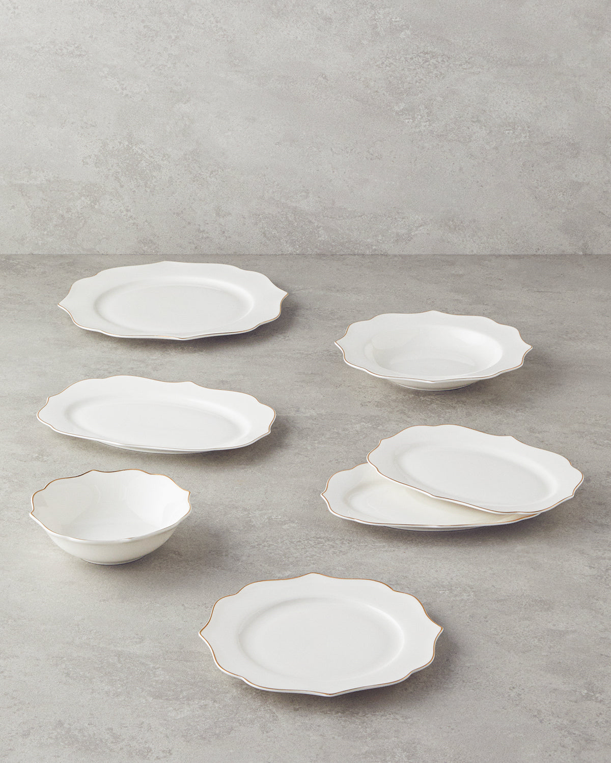 Valencia Bone Porcelain Table Set 27 Pieces, 6 Servings - Silver (view 2)