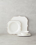 Napoli Bone Porcelain Table Set 27 Pieces, 6 Servings - Gold
