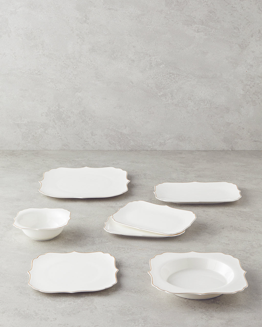 Napoli Bone Porcelain Table Set 27 Pieces, 6 Servings - Silver (view 2)
