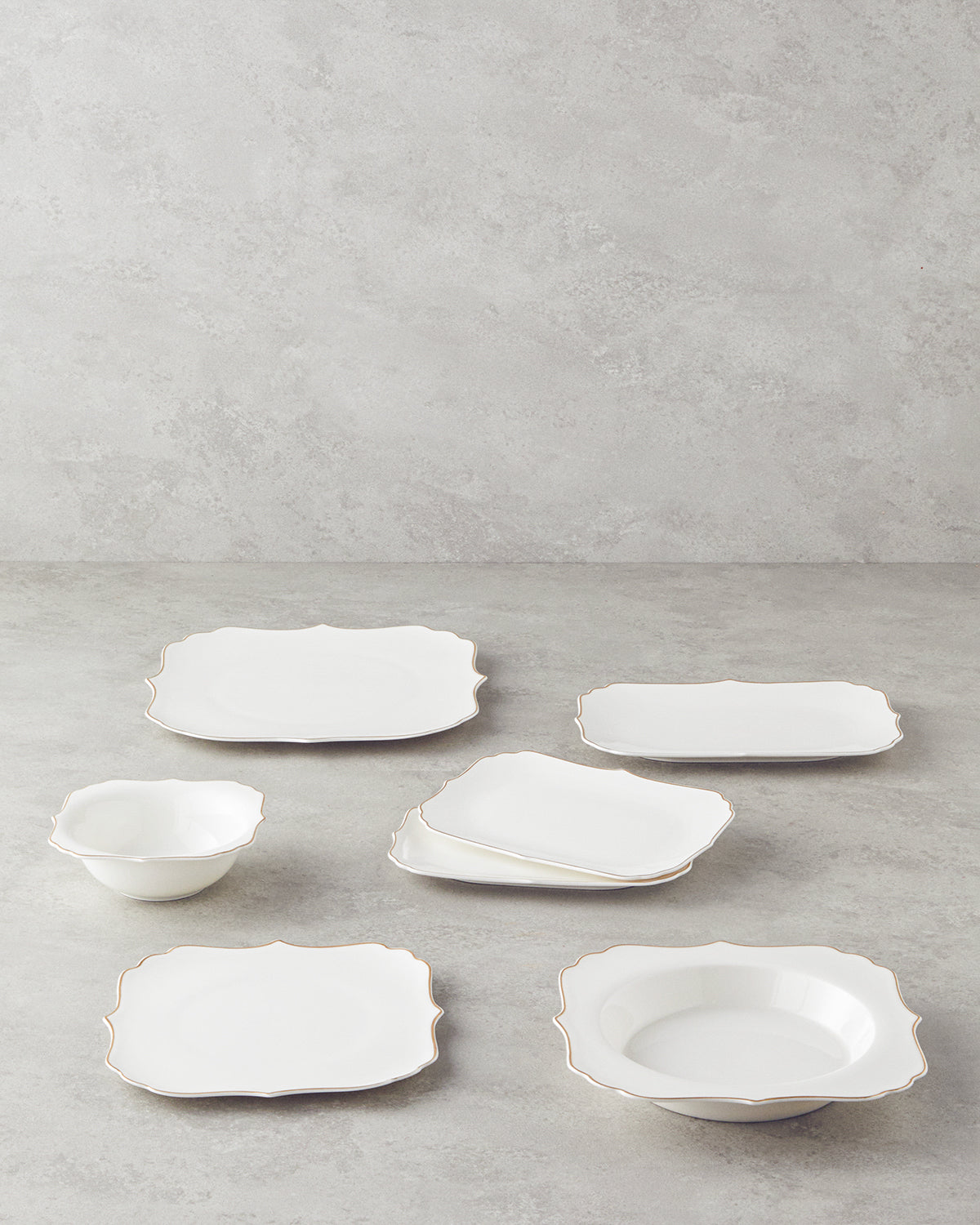Napoli Bone Porcelain Table Set 27 Pieces, 6 Servings - Silver (view 2)