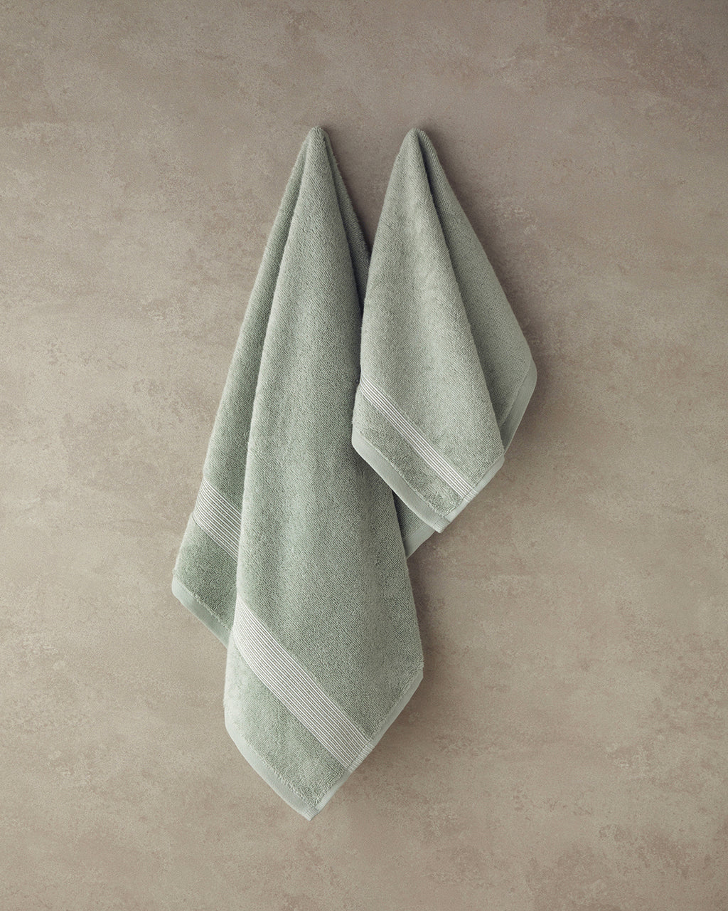 Shiny Stripe Cotton Glitter Face Towel Set 30x45+50x80 cm Sea Green