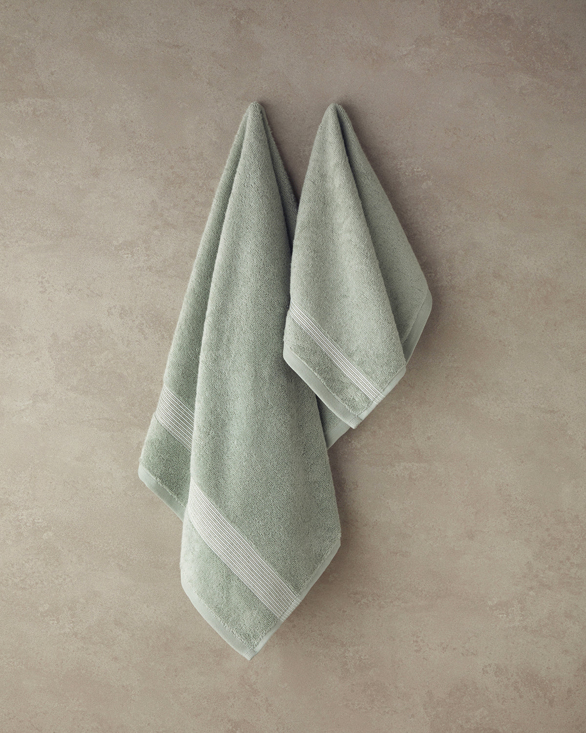 Shiny Stripe Cotton Glitter Face Towel Set 30x45+50x80 cm Sea Green