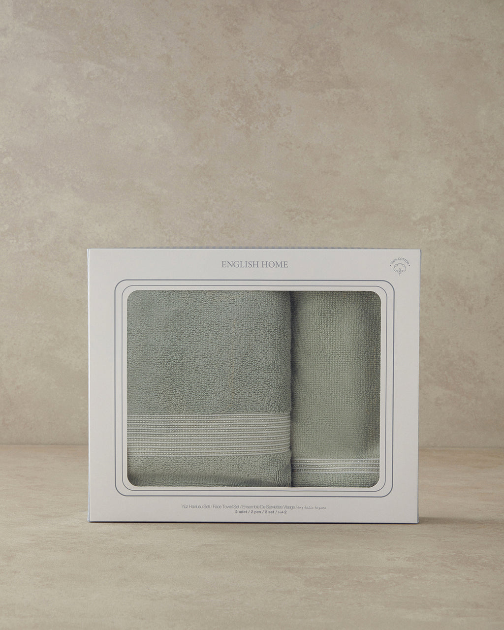 Shiny Stripe Cotton Glitter Face Towel Set 30x45+50x80 cm Sea Green (view 3)