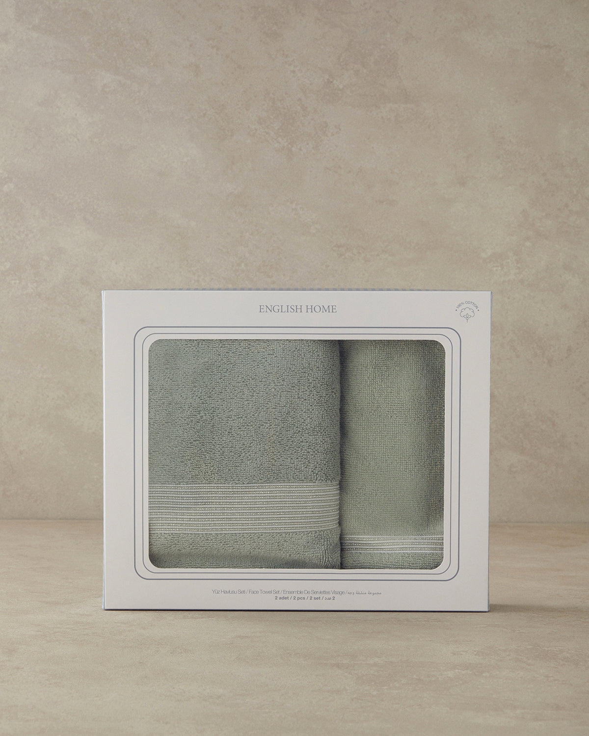 Shiny Stripe Cotton Glitter Face Towel Set 30x45+50x80 cm Sea Green (view 3)
