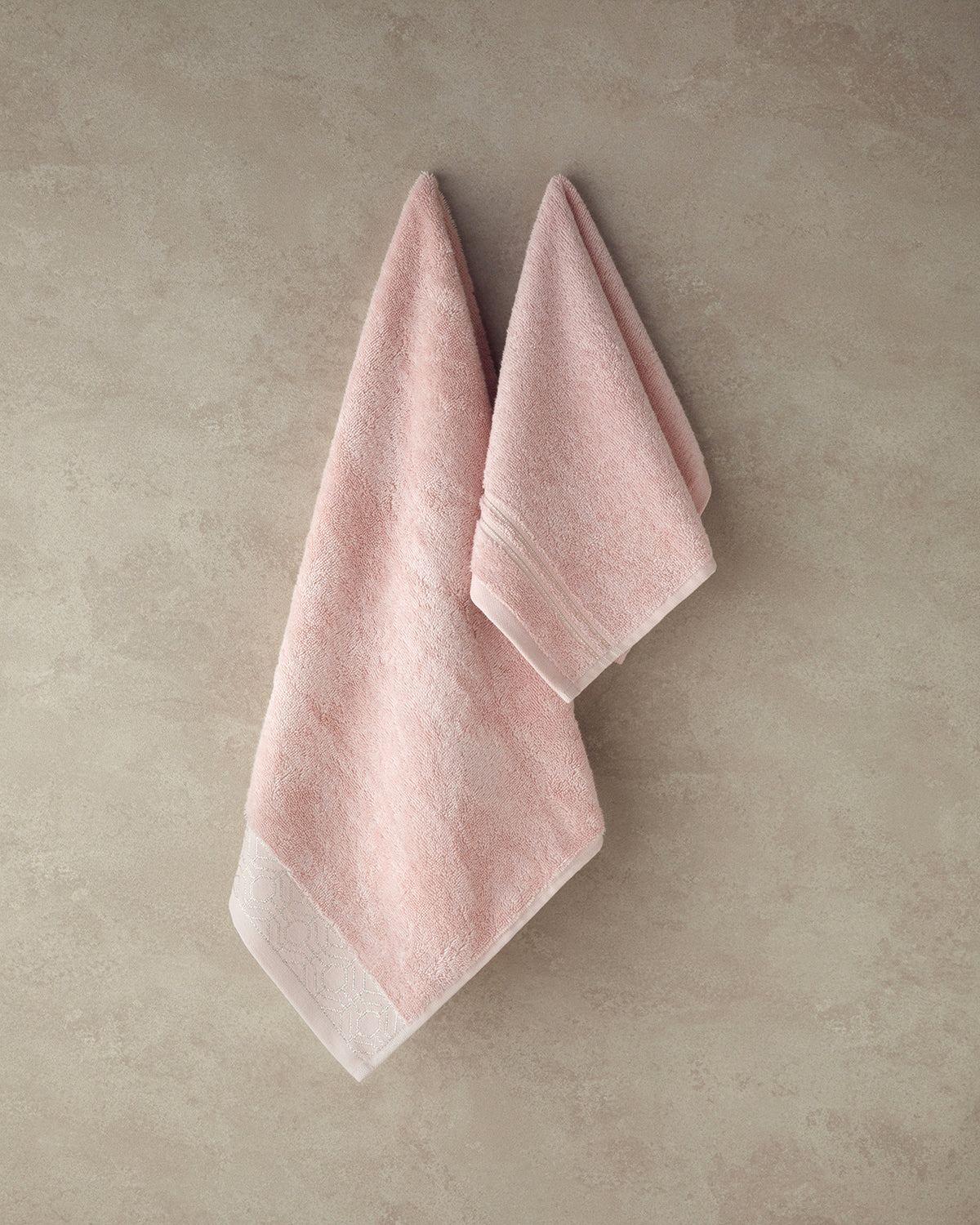 Rattan Cotton Glitter Face Towel Set 30x45+50x80 cm Pink