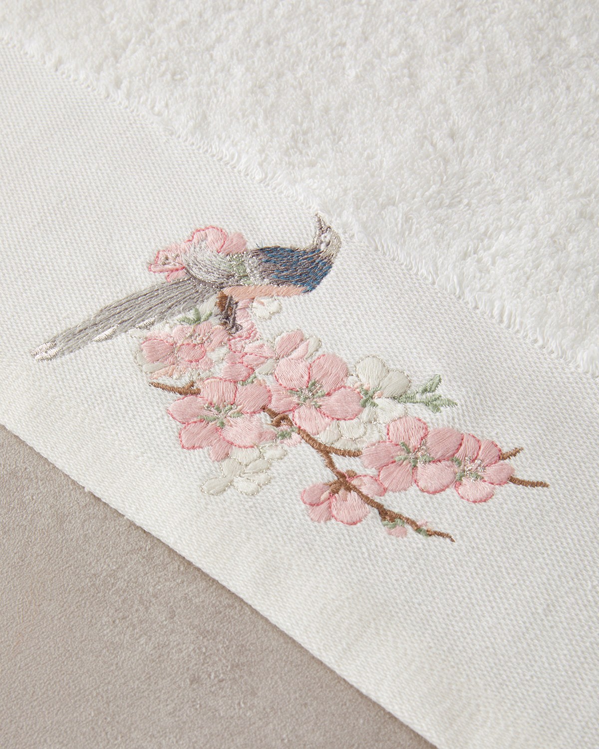 Polly Cotton Embroidered Face Towel Set 30x45+50x80 cm Ecru (view 4)