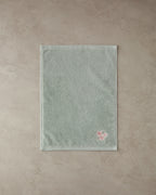 Flower Chain Cotton Embroidered Face Towel Set 30x45+50x80 cm Sea Green (view 2)
