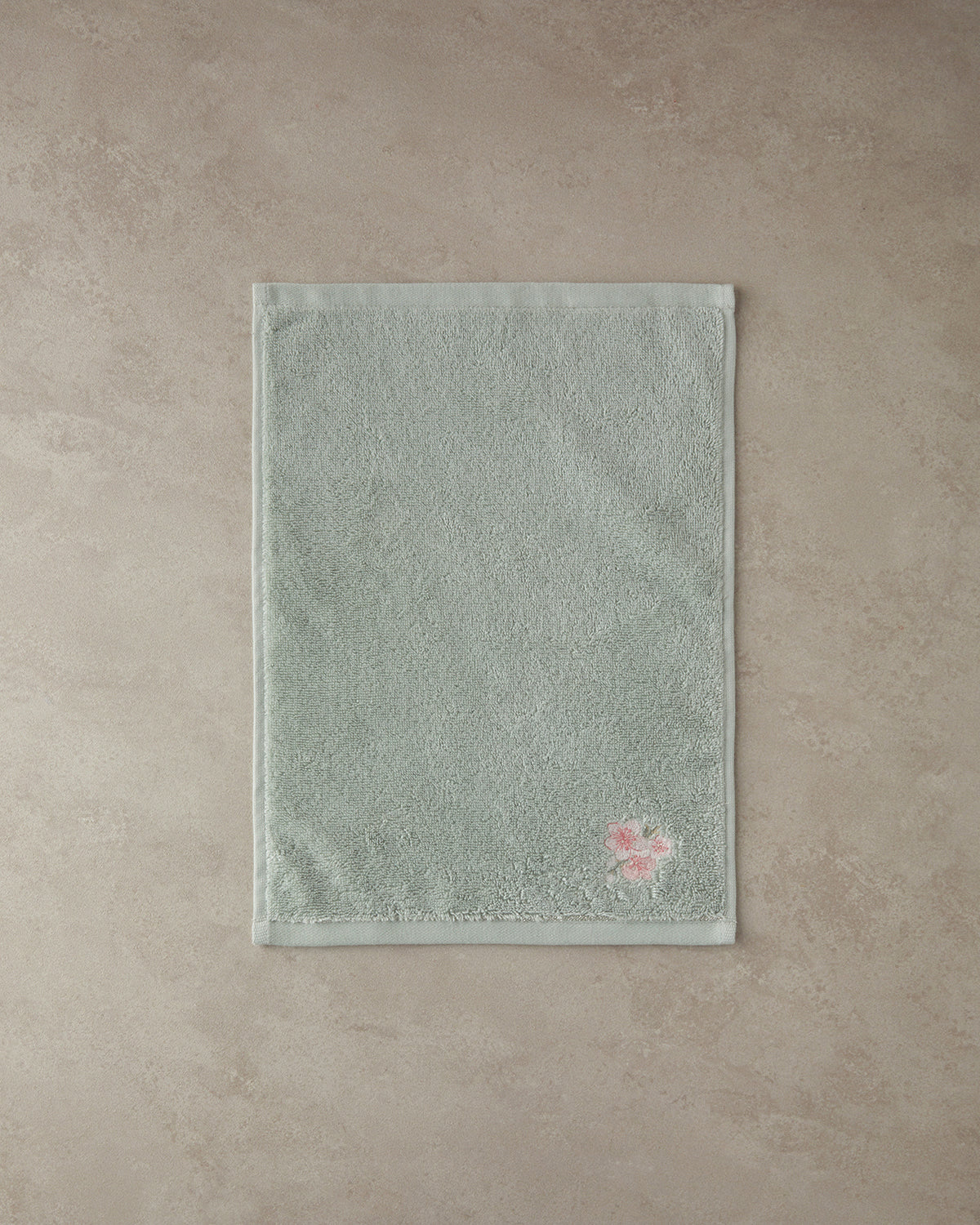 Flower Chain Cotton Embroidered Face Towel Set 30x45+50x80 cm Sea Green (view 2)
