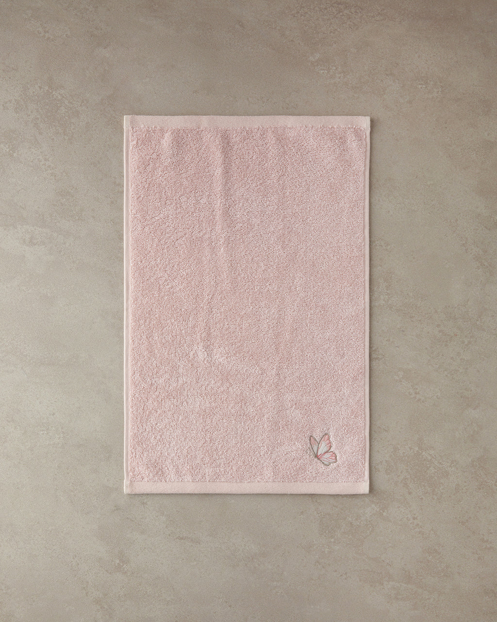 Mariposa Cotton Embroidered Face Towel Set 30x45+50x80 cm Pink (view 2)