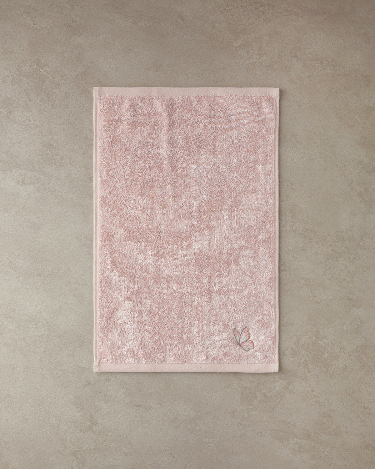 Mariposa Cotton Embroidered Face Towel Set 30x45+50x80 cm Pink (view 2)