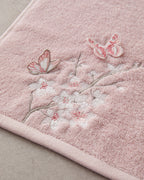 Mariposa Cotton Embroidered Face Towel Set 30x45+50x80 cm Pink (view 4)