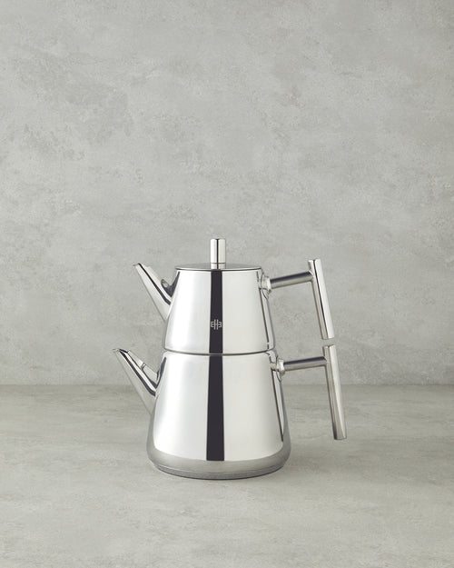 Aden Steel Tea Pot 0.70+1.8 L Silver