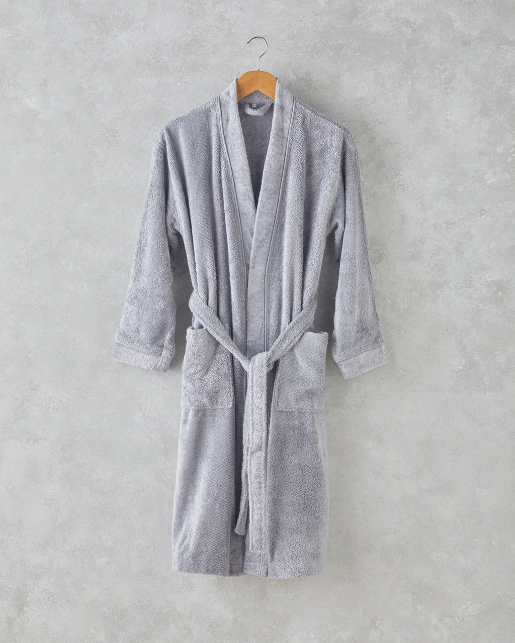 Melinda Bamboo Piped Bathrobe S-M Dark Gray