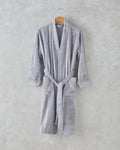 Melinda Bamboo Piped Bathrobe S-M Dark Gray