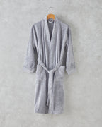 Melinda Bamboo Piped Bathrobe S-M Dark Gray