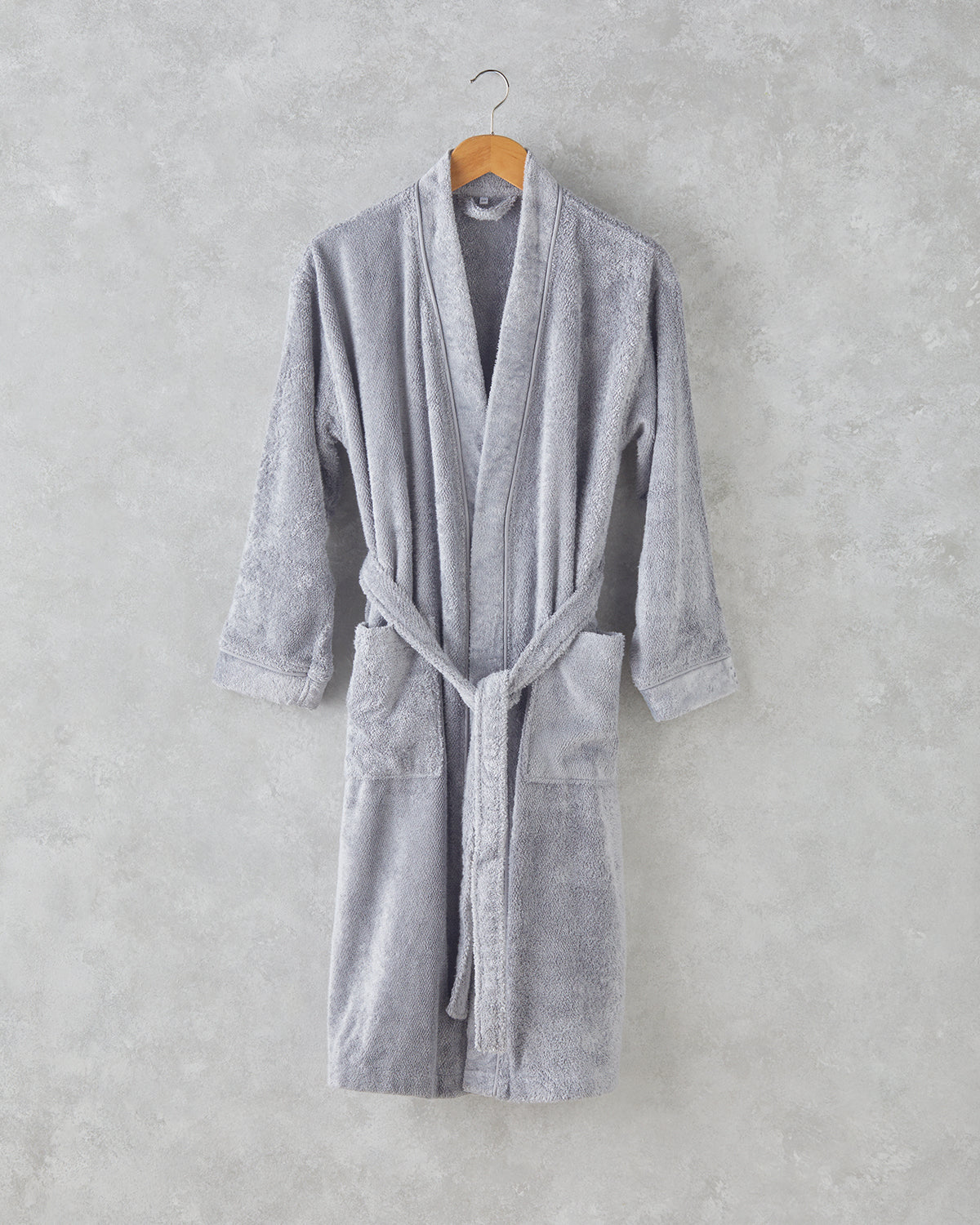 Melinda Bamboo Piped Bathrobe S-M Dark Gray