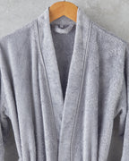 Melinda Bamboo Piped Bathrobe S-M Dark Gray (view 2)