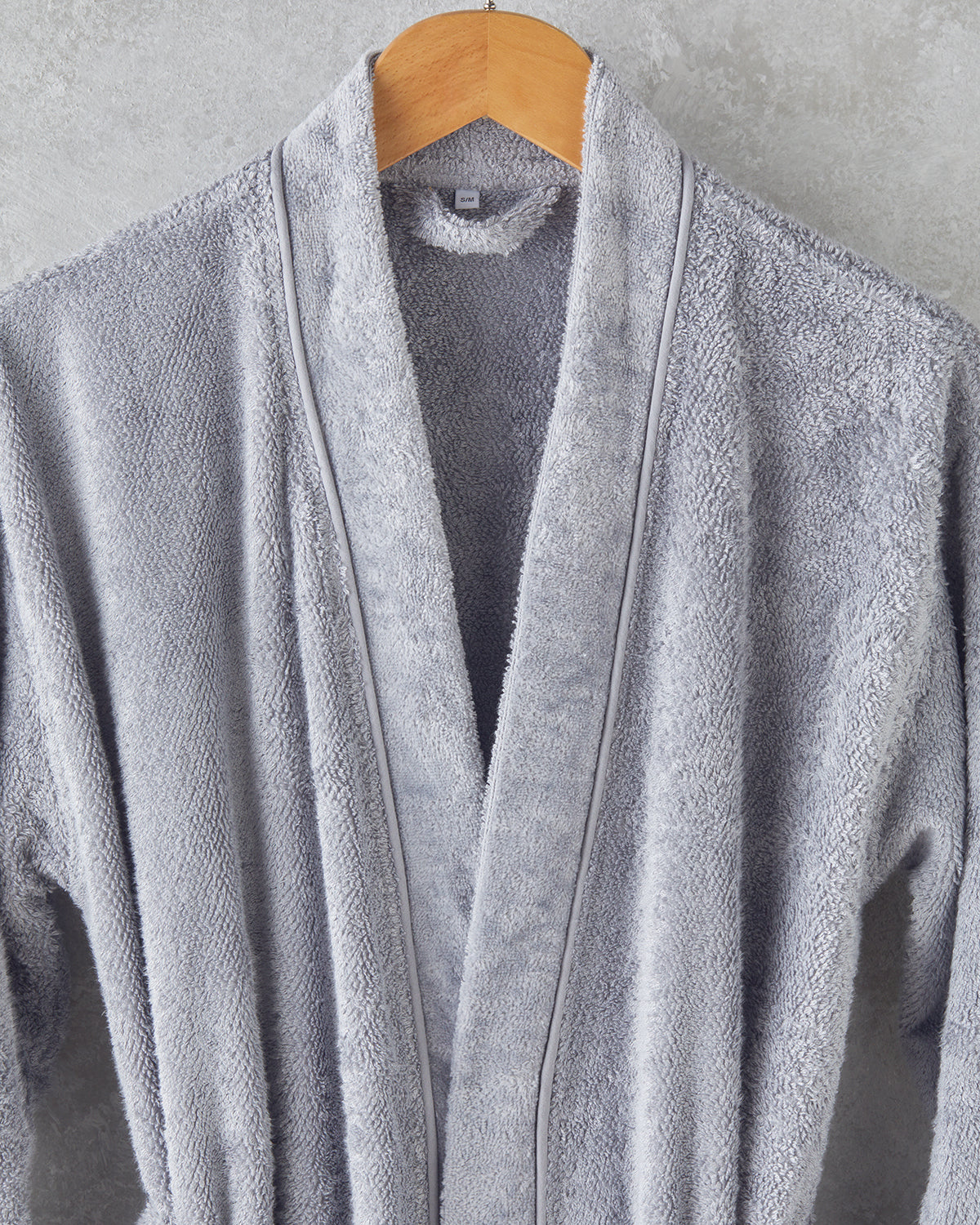 Melinda Bamboo Piped Bathrobe S-M Dark Gray (view 2)
