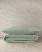 Pure Cotton Duvet Cover - Green Almond, Powder Pink & Blue - Powder Pink - King 240x220 cm (view 6)