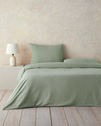 Pure Cotton Duvet Cover - Green Almond, Powder Pink & Blue - Blue - Single 160x220 cm (view 7)