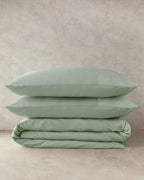 Pure Cotton Duvet Cover - Green Almond, Powder Pink & Blue (view 18)