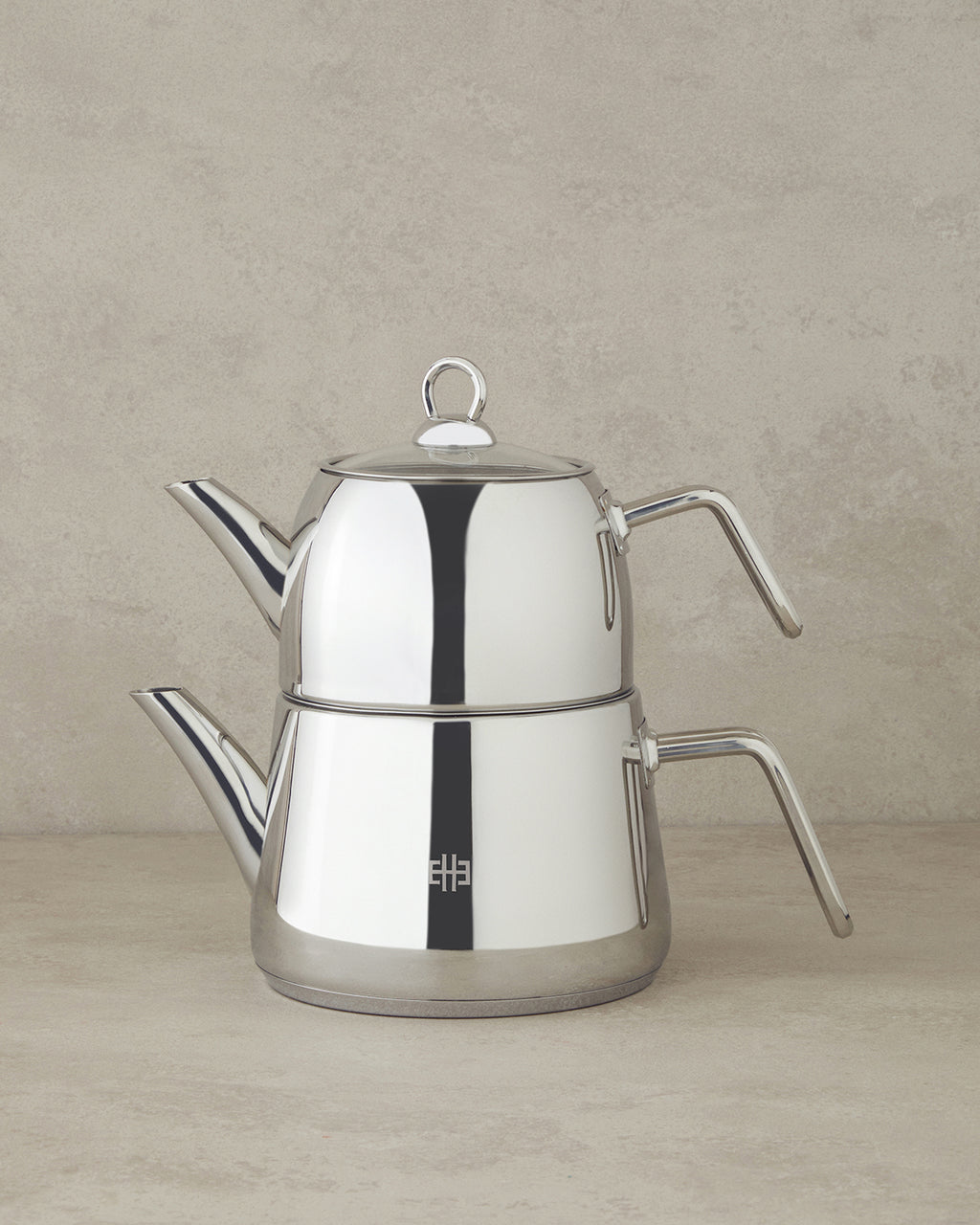 Daisy Bouquet Green Steel Tea Pot Silver - 1.20+2.20 L