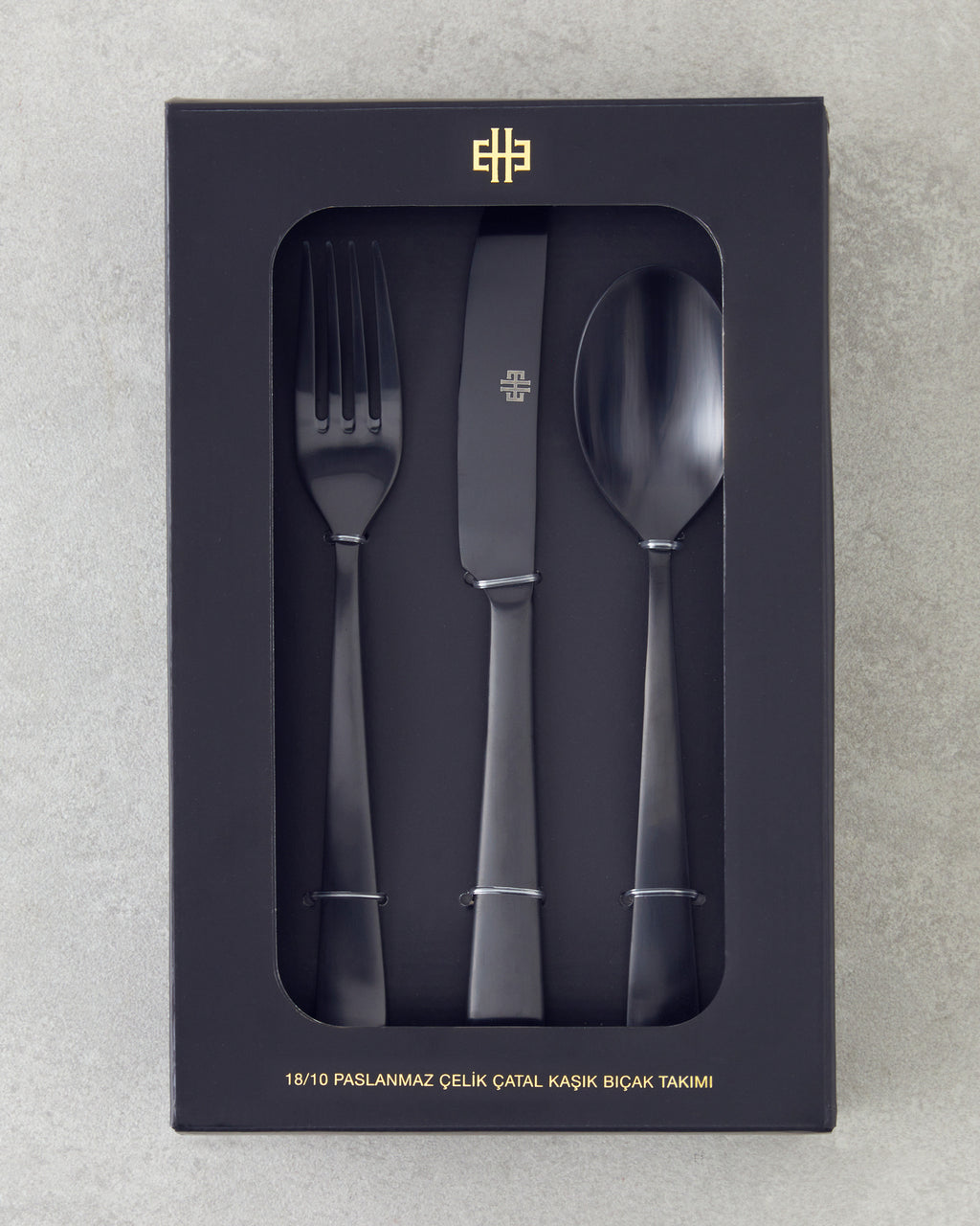 18/10 Stainless Steel Cutlery Set 18 Pieces, 6 Servings - Black