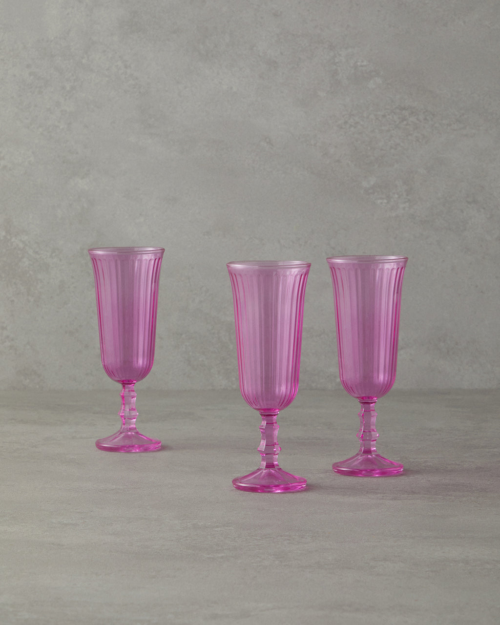 Carnival Glass 3 pcs Chalice 240 ml Pink