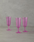 Carnival Glass 3 pcs Chalice 240 ml Pink