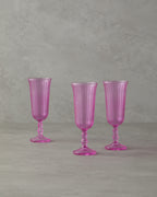 Carnival Glass 3 pcs Chalice 240 ml Pink