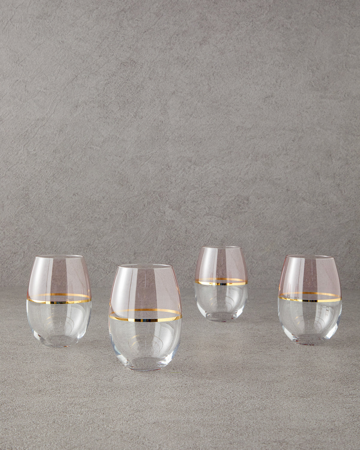 Fiore Glass 4 pcs Glass 300 ml - Light Pink