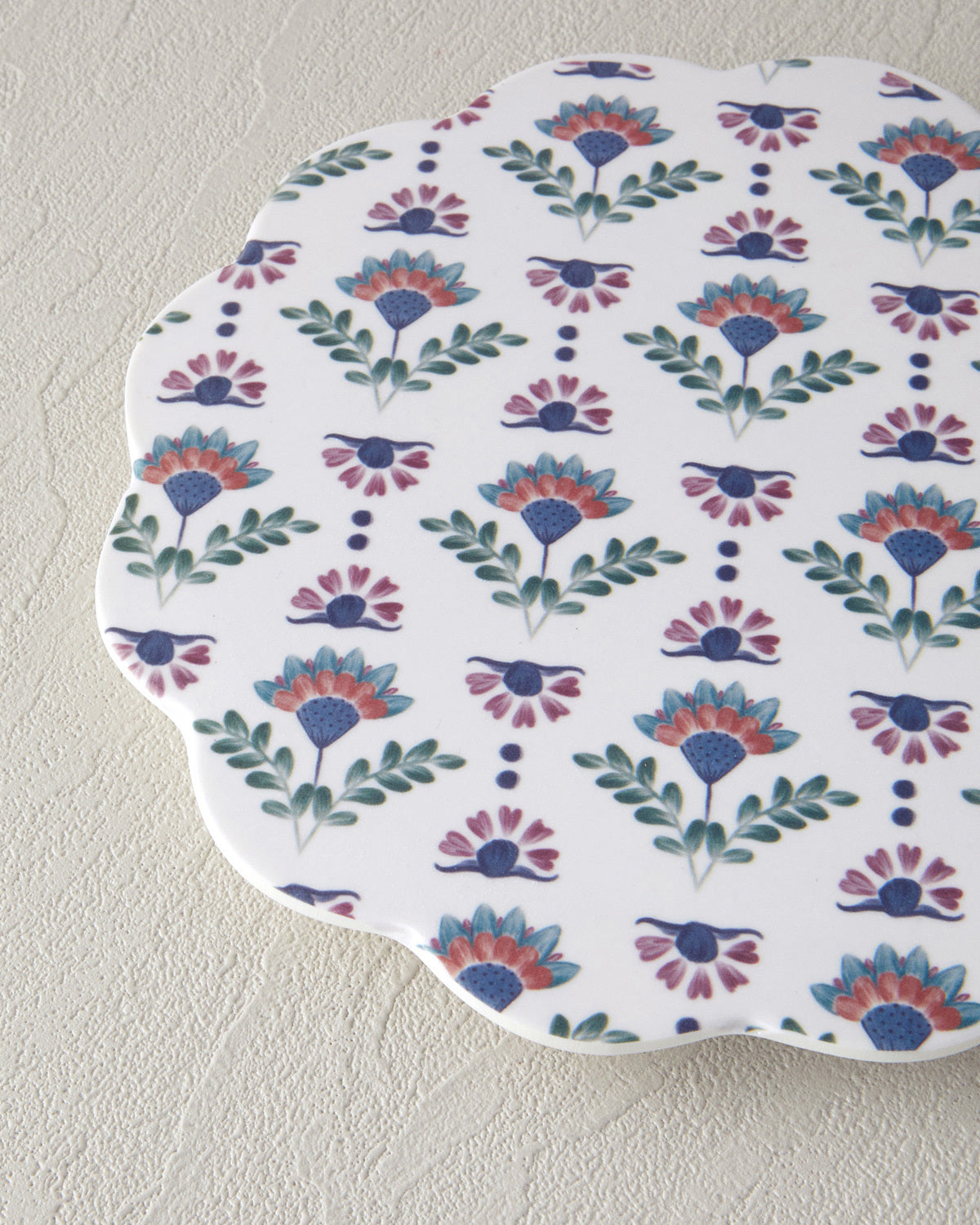 Melamine Trivet 16 cm Blue - White
