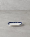 Porcelain Rectangular Plate - Navy Blue & Red - Navy Blue - 19 cm