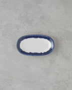 Porcelain Rectangular Plate - Navy Blue & Red - Red - 19 cm (view 2)