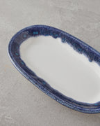 Porcelain Rectangular Plate - Navy Blue & Red - Navy Blue - 24 cm (view 3)