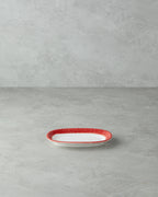 Porcelain Rectangular Plate - Navy Blue & Red - Red - 24 cm (view 4)