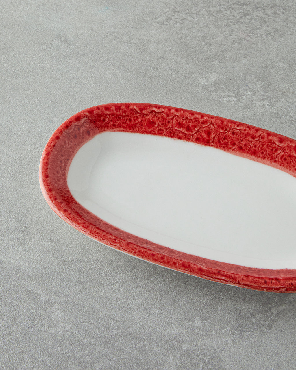 Porcelain Rectangular Plate - Navy Blue & Red - Red - 29 cm (view 6)