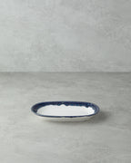 Porcelain Rectangular Plate - Navy Blue & Red (view 7)