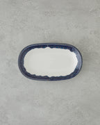 Porcelain Rectangular Plate - Navy Blue & Red (view 8)