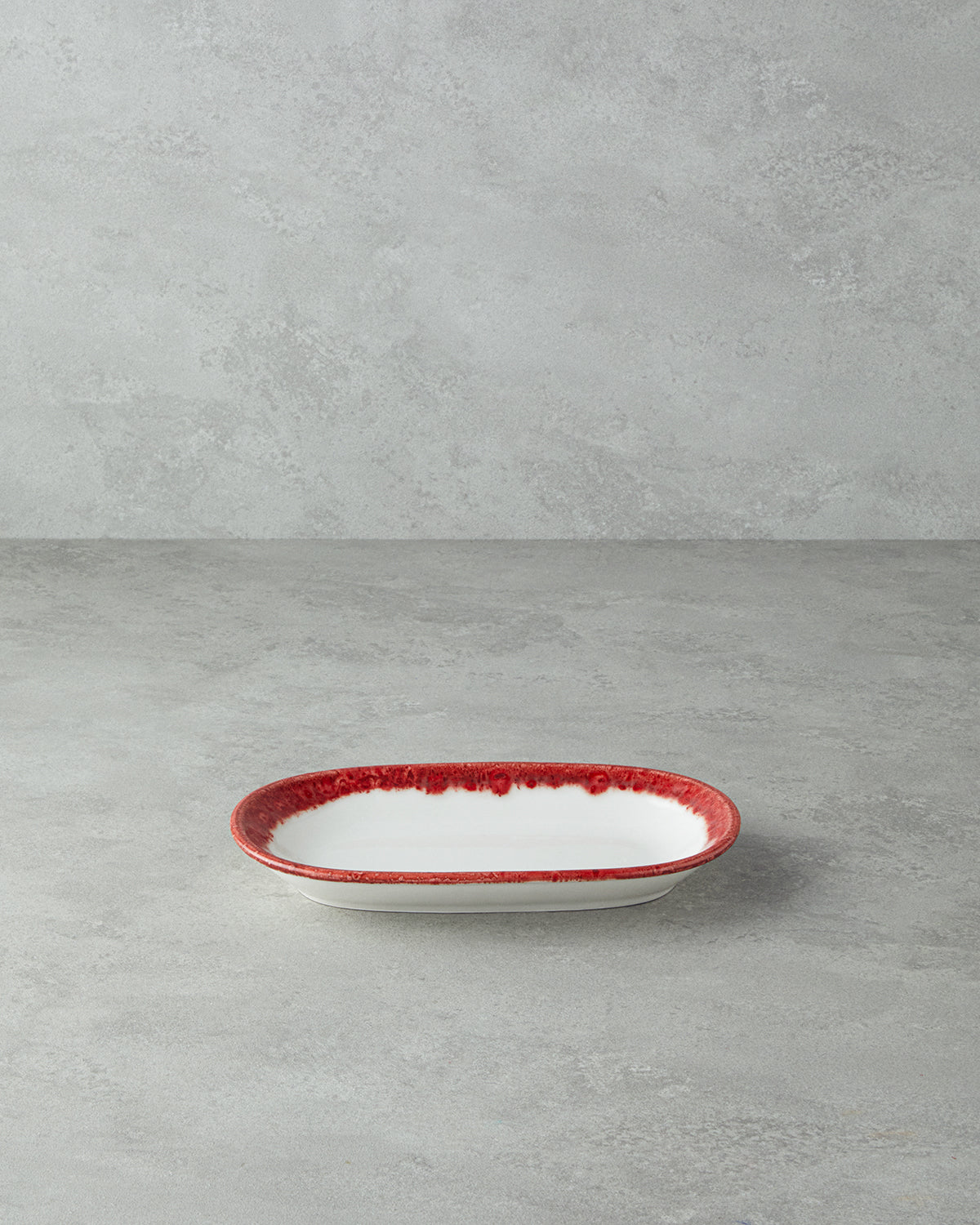 Porcelain Rectangular Plate - Navy Blue & Red (view 10)