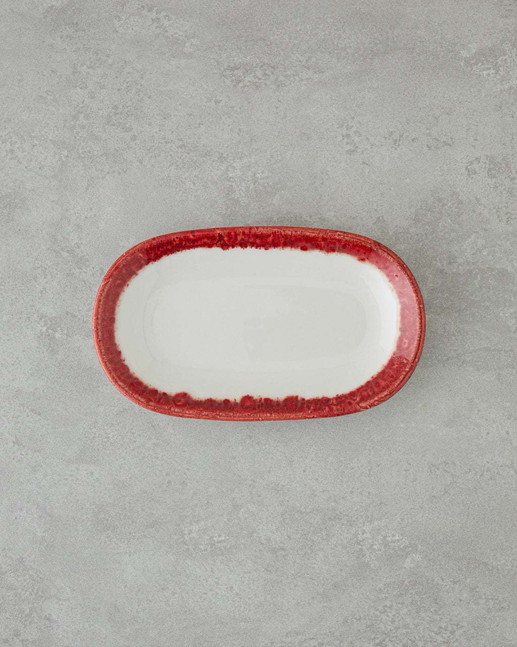 Porcelain Rectangular Plate - Navy Blue & Red (view 11)