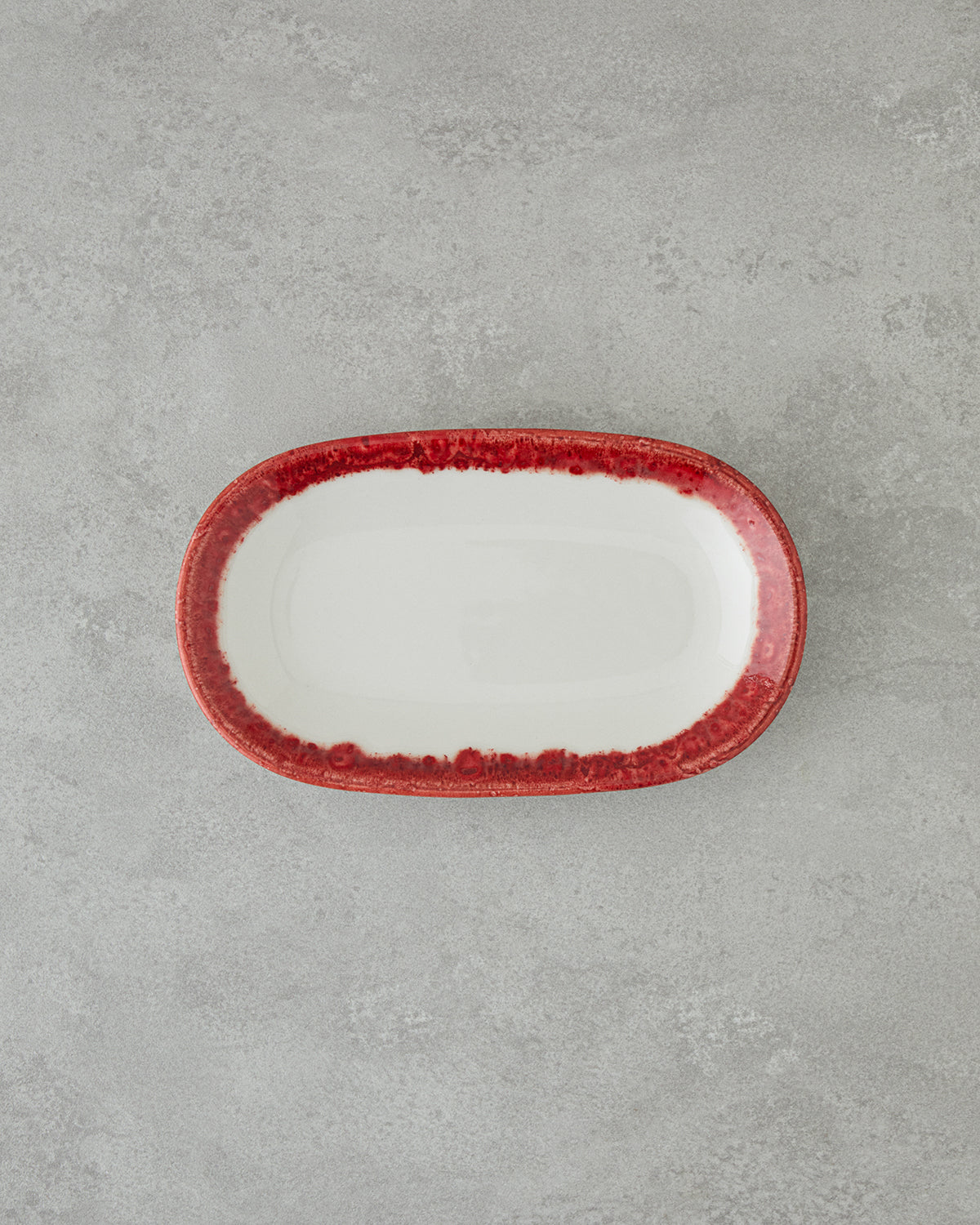 Porcelain Rectangular Plate - Navy Blue & Red (view 11)