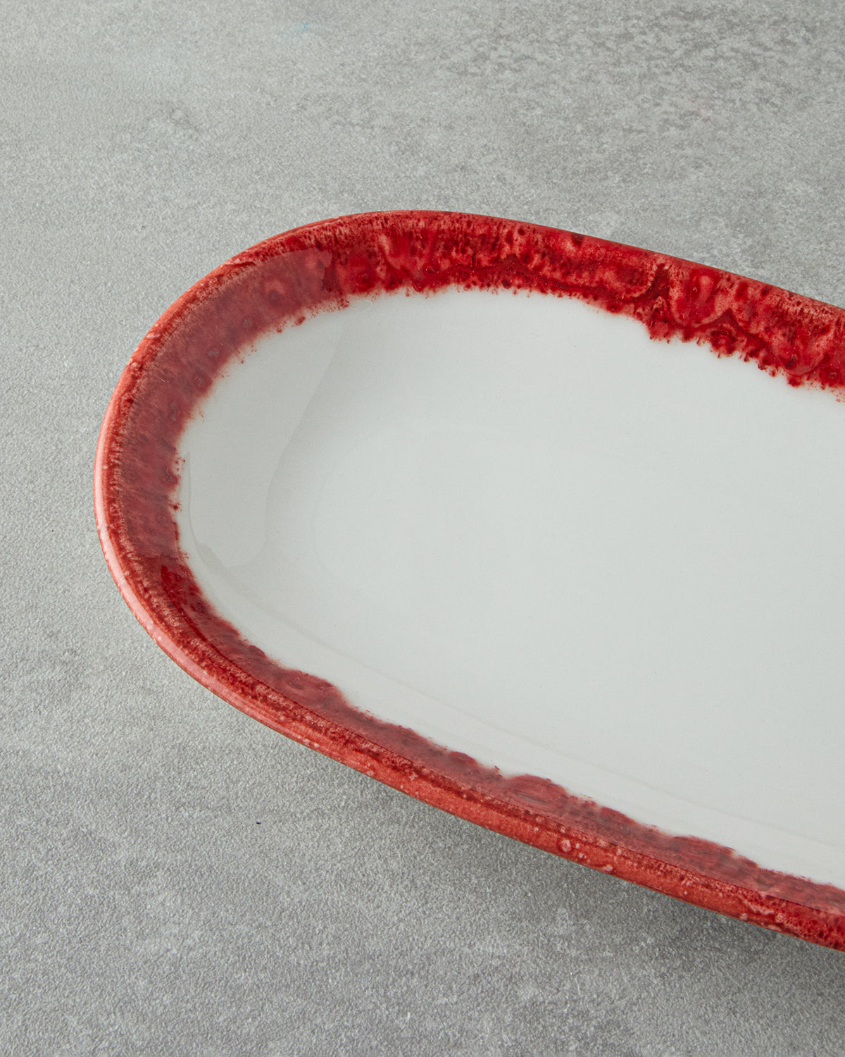 Porcelain Rectangular Plate - Navy Blue & Red (view 12)