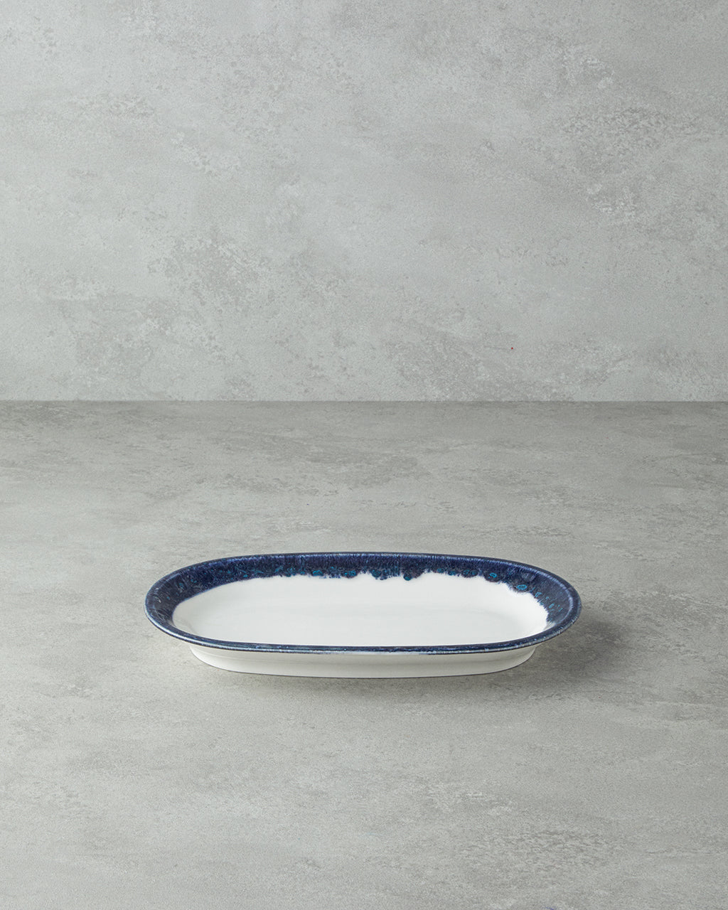 Porcelain Rectangular Plate - Navy Blue & Red (view 13)
