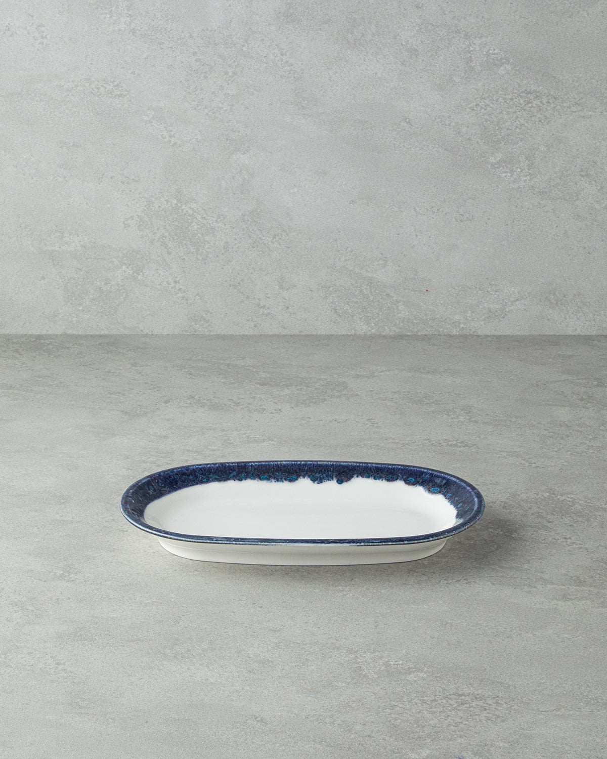 Porcelain Rectangular Plate - Navy Blue & Red (view 13)