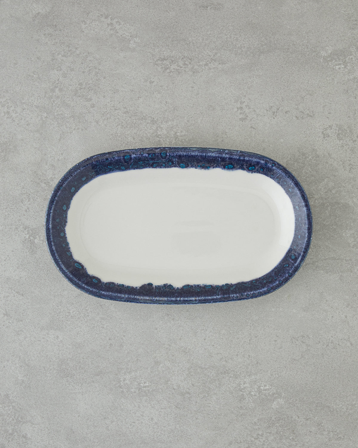 Porcelain Rectangular Plate - Navy Blue & Red (view 14)
